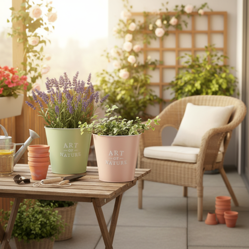 Vaso redondo Art of Nature, decorativo e versátil, para plantas e arranjos, 22 cm, 2 peças | Floristik24.pt