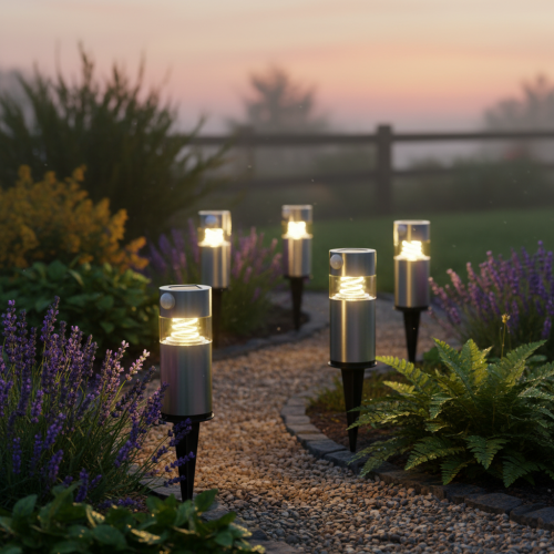 Luminária solar de jardim com estaca para fixação no solo e iluminação LED, 34 cm | Floristik24.pt