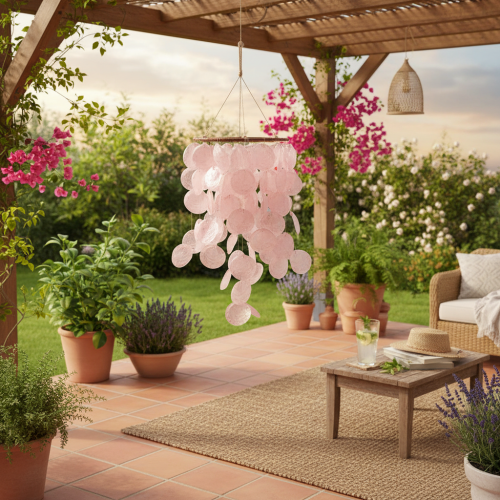 Sino de vento decorativo para pendurar na sala de estar e no jardim, 70 cm | Floristik24.pt