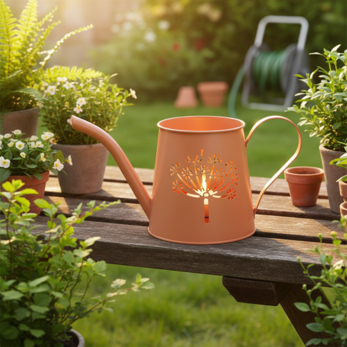 Regadores decorativos de metal, com design de dente-de-leão laranja, para velas pequenas, 12 cm, 2 peças. | Floristik24.pt