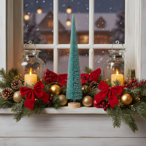 Árvore de Natal artificial, esguia, com base de madeira, 40 cm | Floristik24.pt