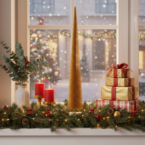 Árvore de Natal decorativa e esguia, enfeite de árvore de Natal alta, 80 cm | Floristik24.pt