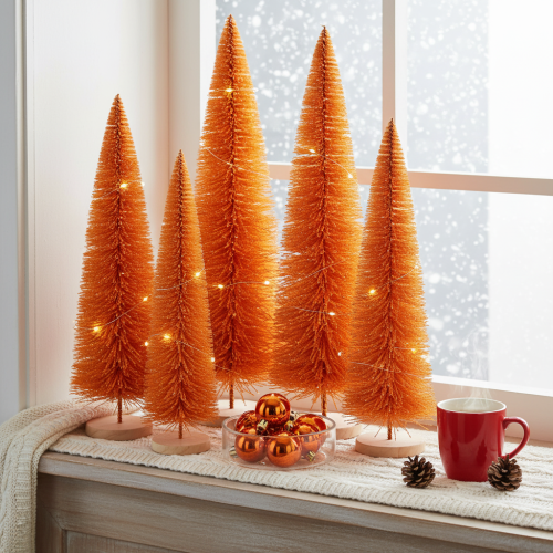 Árvore de Natal artificial decorativa sobre base de madeira, 60 cm | Floristik24.pt