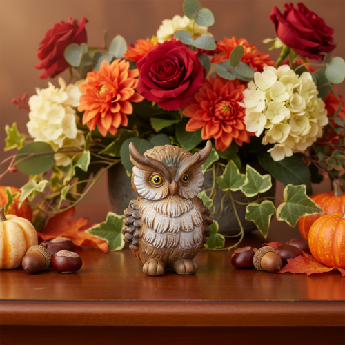 Estatueta de coruja, pequena coruja sentada, decoração, 11 cm | Floristik24.pt