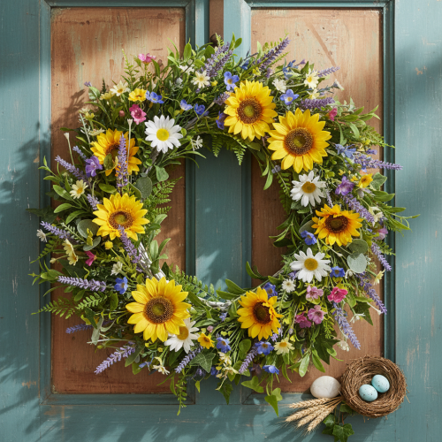 Guirlanda de galhos para porta, decoração grande de 40 cm | Floristik24.pt