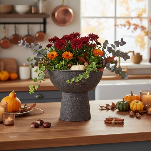 Vaso redondo para plantas com base, 18 cm | Floristik24.pt