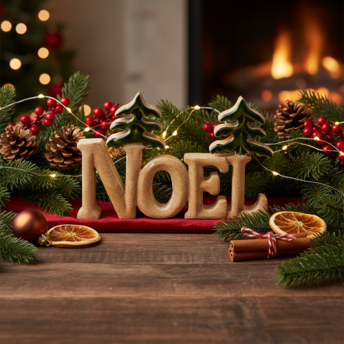 Suporte de Natal Noel com duas árvores de Natal de 18 cm | Floristik24.pt