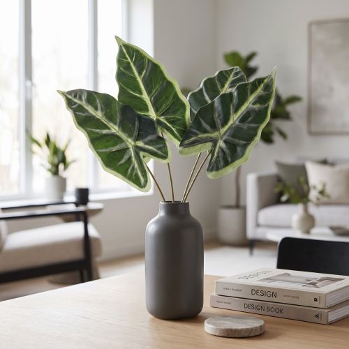 Alocasia orelha de elefante folha de seta plantas artificiais verde 55 cm | Floristik24.pt