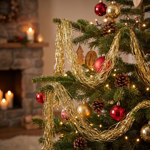 Tinsel Dourado Decoração de árvore de Natal Decoração de Natal 50cm | Floristik24.pt