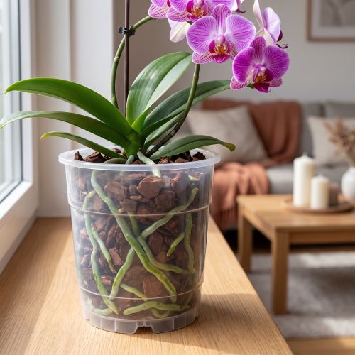 Vaso para orquídeas transparente Ø15cm 10 unidades | Floristik24.pt