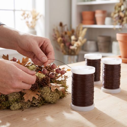 Itens Arame artesanal em arame decorativo marrom 0,35mm 100g 3 peças