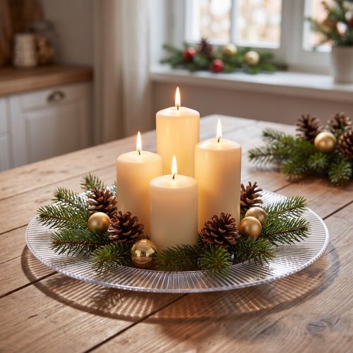 Prato decorativo com ranhuras prato plástico prato plástico transparente Ø33cm | Floristik24.pt