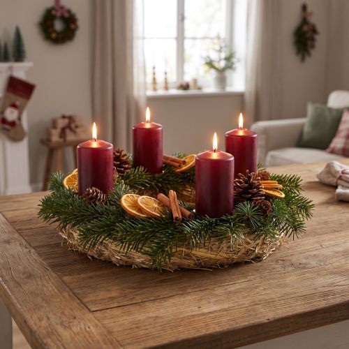 Conjunto de 10 peças de coroa de palha natural de 30 cm de diâmetro - Ideal para artesanato, coroas do Advento e arranjos fúnebres. Biodegradável. | Floristik24.pt