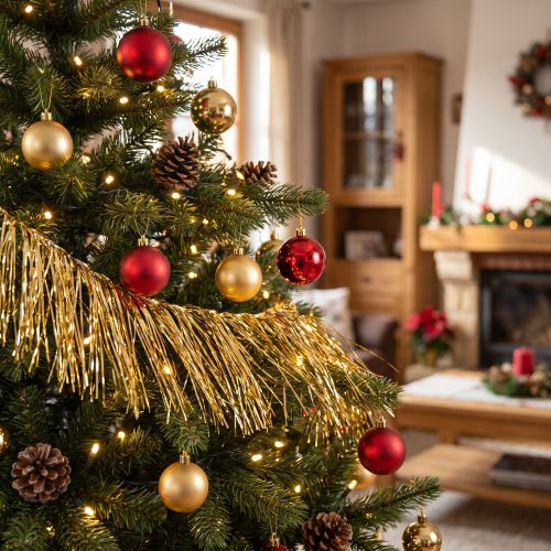 Árvore Dourada Luz Dourada Pendurada Natal L50cm | Floristik24.pt