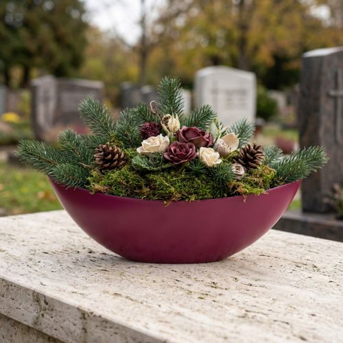 Tigela decorativa para barco de plantas Berry 38,5 cm × 12,5 cm × 13 cm | Floristik24.pt