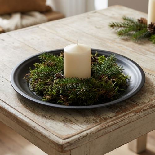 Prato decorativo tigela de metal prato decorativo antracite Ø26cm 2 peças | Floristik24.pt
