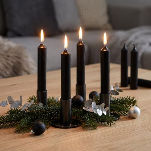 Itens Velas cônicas curtas velas pequenas pretas 110mm Ø21mm cacho de 6 unid.