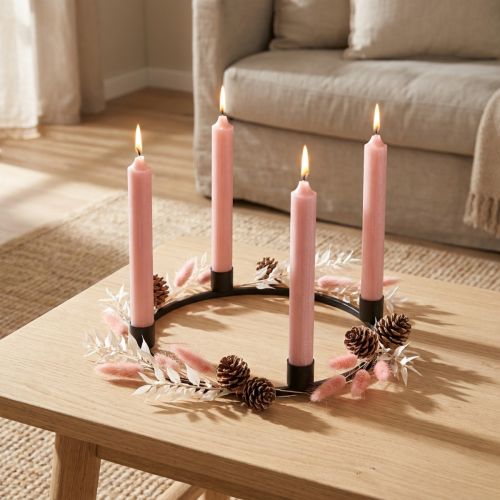 Itens Velas cônicas velas curtas rosa para laço decorativo Ø21/110mm 6 un