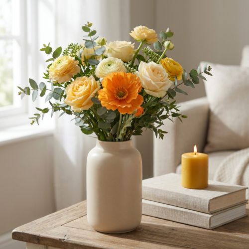 Flores Artificiais Flor de Papoila Artificial Papoila Decorativa Laranja 48cm comprar | Floristik24.pt