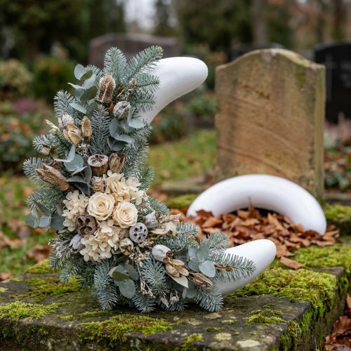 Meia lua de poliestireno L25cm L6cm 2uds | Floristik24.pt