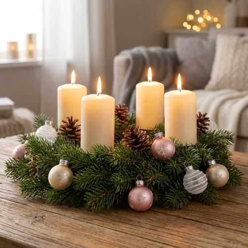 Mini bolas de Natal creme, rosa, vidro real branco Ø3cm 9pcs | Floristik24.pt