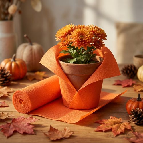 Papel crepom florista laranja
