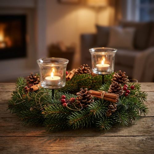 Porta-velas para velas de vidro transparente Ø6cm H10cm 2 unidades | Floristik24.pt