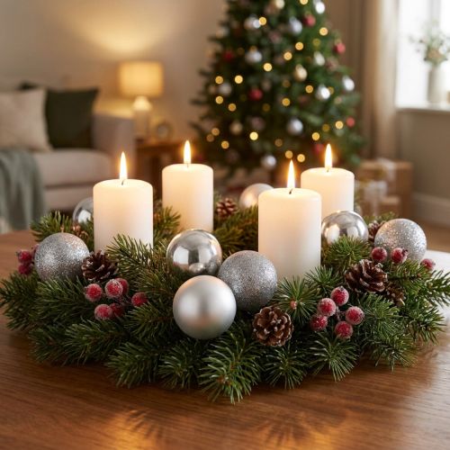 Mini bola de Natal prata Ø3cm 14 peças | Floristik24.pt