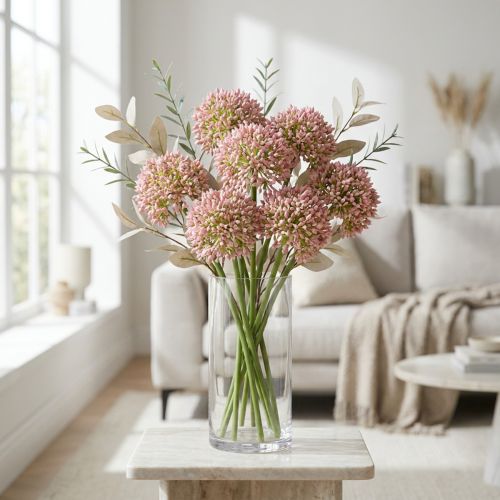 Allium rosa artificial 55cm | Floristik24.pt