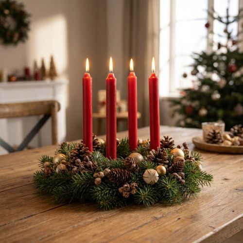 Velas Cônicas Velas Vermelhas Decoração de Velas Natal Ø21/170mm 6 Pcs | Floristik24.pt