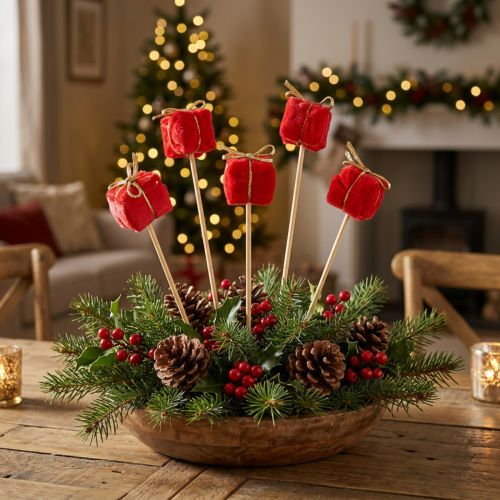 Plug flor pacote de Natal decoração vermelho 2,5cm 15 un | Floristik24.pt