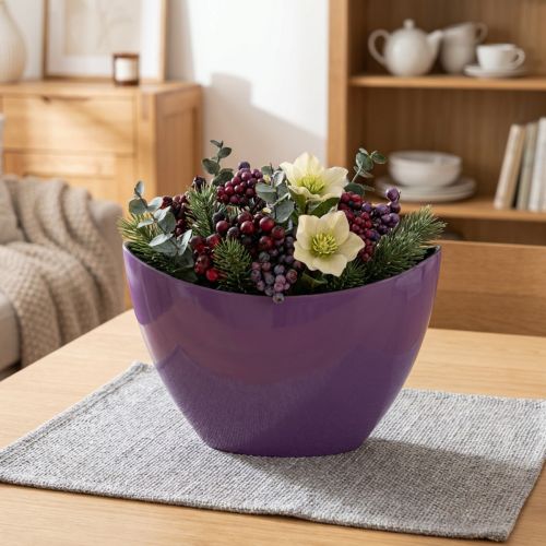 Itens Tigela decorativa para barco planta roxa 20×9cm Alt.12cm