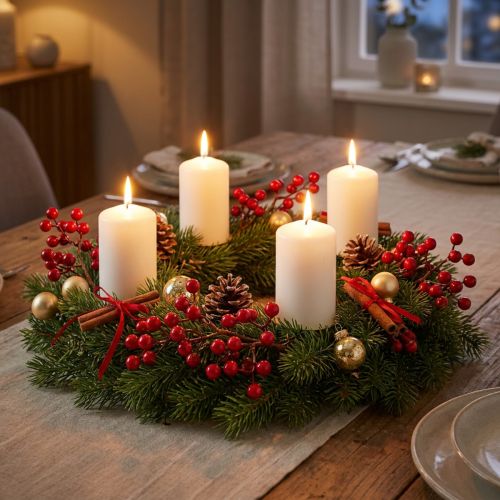 Ramos de frutas vermelhas brilhantes - ideais para decorações festivas, 30 cm - conjunto de 6 | Floristik24.pt