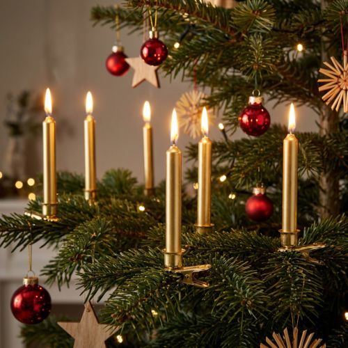 Itens Velas de árvore velas para árvore de Natal douradas 13x105mm 20 un