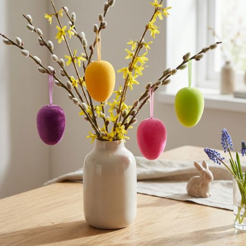 Ovos de Páscoa para Pendurar Verde Amarelo Rosa Berry 11cm 4 Pcs | Floristik24.pt