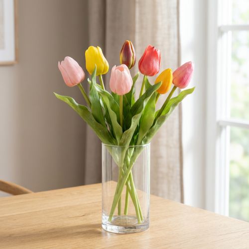 Tulipas artificiais, decoração
