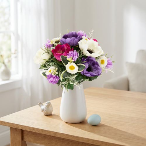 Buquê artificial de anêmonas, decoração de primavera, versátil e com design moderno, 26 cm. | Floristik24.pt