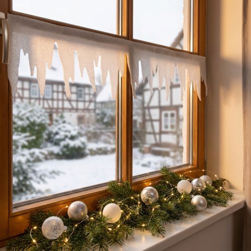 Icicle deco branco com glitter 2m | Floristik24.pt