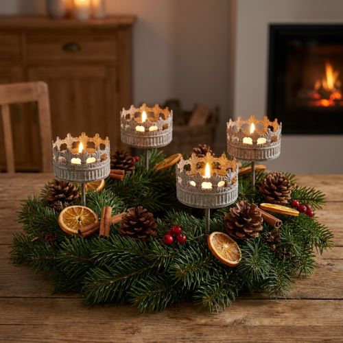 Porta-velas para colar porta-velas antigo Ø7cm 4 peças | Floristik24.pt