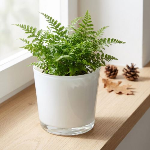 Floreira de vidro branco Ø11.5cm A11cm | Floristik24.pt