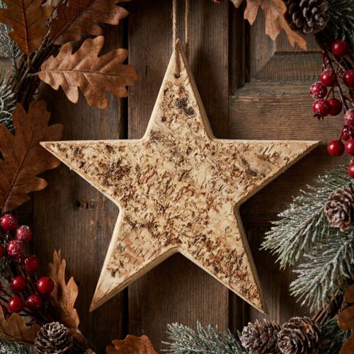 Cabide decorativo decorativo de estrelas de madeira em madeira decorativa rústica Ø20cm | Floristik24.pt