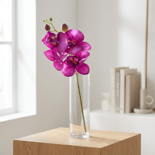 Itens Orquídea Artificial Phalaenopsis 4 flores Fúcsia 72cm
