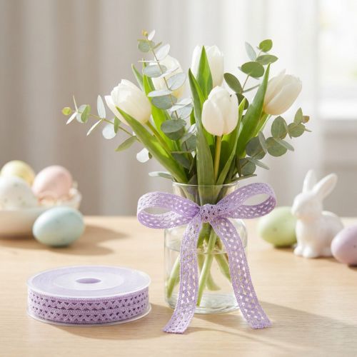 Itens Fita de renda fita decorativa roxa fita de joias de flores W9mm L20m