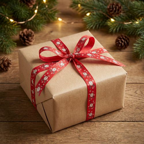 Fita de Natal com fita decorativa de rena vermelha 15mm 18m | Floristik24.pt