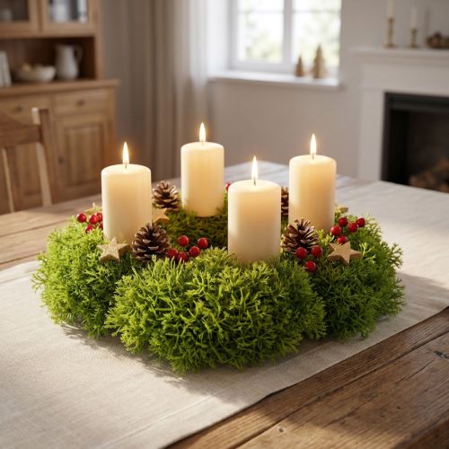 Musgo decorativo verde artificial – almofada musgo 10/12/14cm 3 un | Floristik24.pt