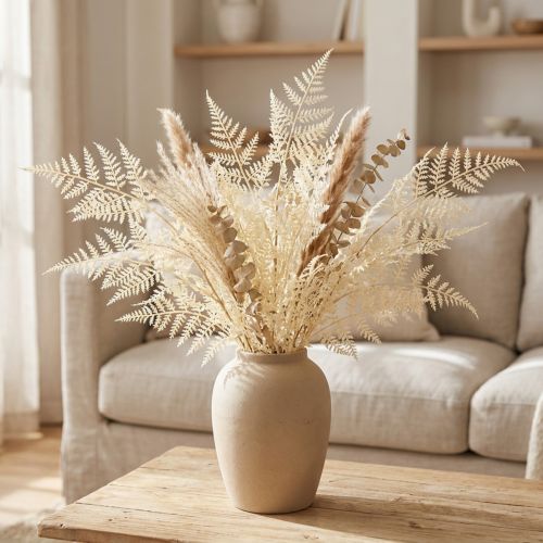 Itens Samambaia artificial tipo branqueada L34cm 12 unidades 2 cacho