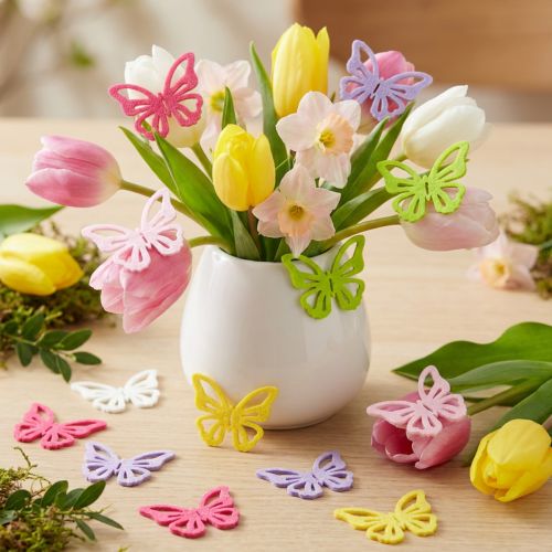 Itens Borboletas de feltro coloridas – Borboletas decorativas de primavera 6 cores 4cm 72 unidades