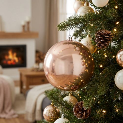 Bola de Natal de plástico ouro