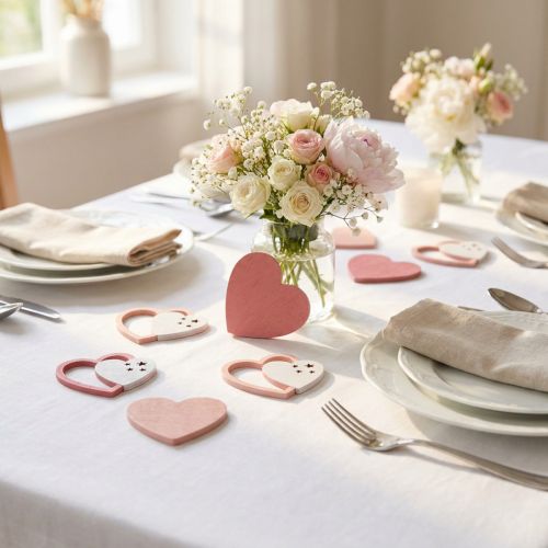 Itens Decoração dispersa corações rosa/branco 24 un