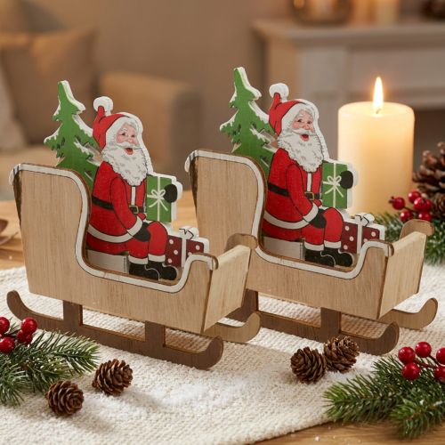 Trenó Deco com Papai Noel Trenó de Natal 10cm 2uds | Floristik24.pt